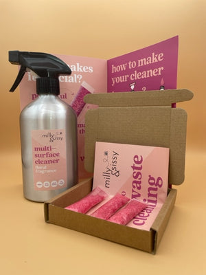 Multi Surface Cleaner Starter Set: Spray bottle + Pack of 3 refill pods